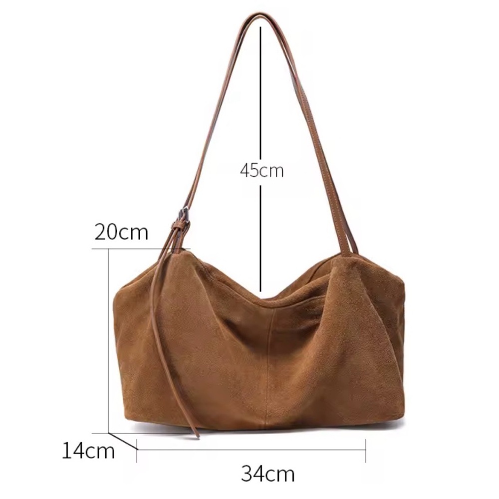 NWOT REVOLVE Dual Straps Suede Shoulder Bag in Brown - Picture 3 of 10